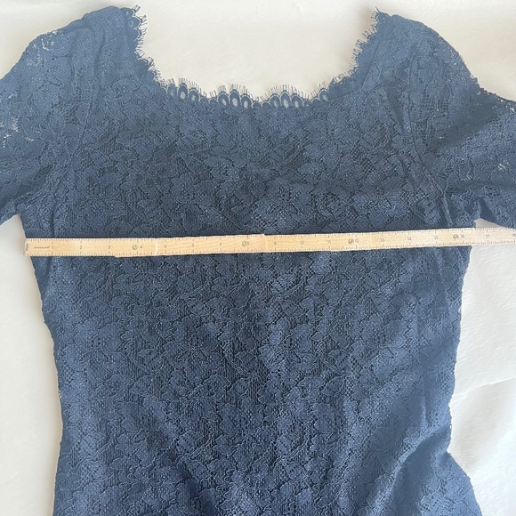 Diane Von Furstenberg Zarita Lace Special Occasion Cocktail Sheath Black Dress - Picture 13 of 13